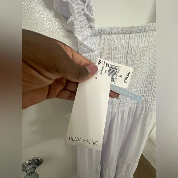 NWT White Summer Dress 👗 (stains) Size XL - Picture 4 of 9